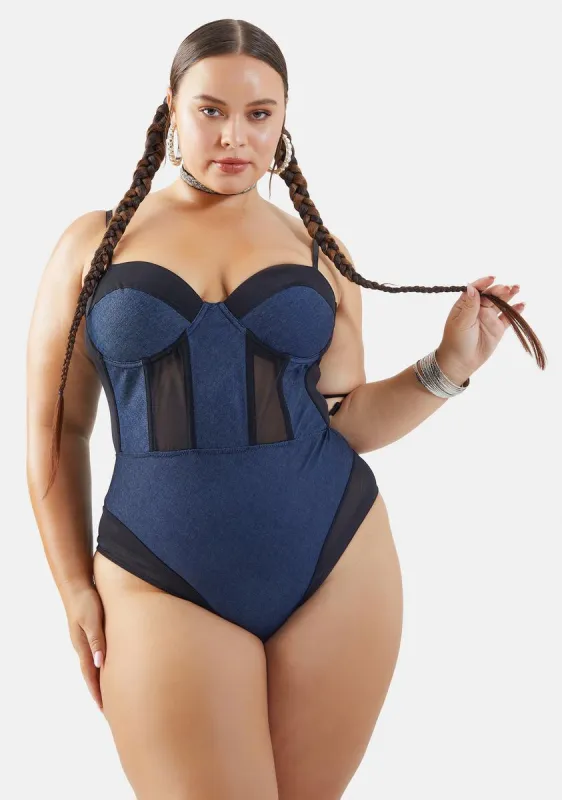 Plus Buck Up Bustier Bodysuit sold by Dolls Kill