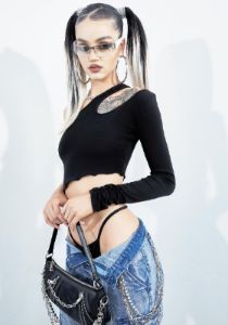 Around That Track One-Sleeve Top sold by Dolls Kill