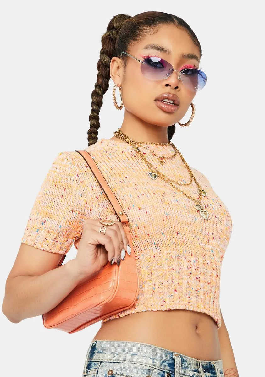 Crush Secret Gossip Short Sleeve Crop Sweater sold by Dolls Kill product image thumbnail 2