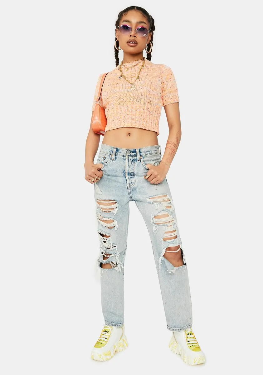 Crush Secret Gossip Short Sleeve Crop Sweater sold by Dolls Kill product image thumbnail 3