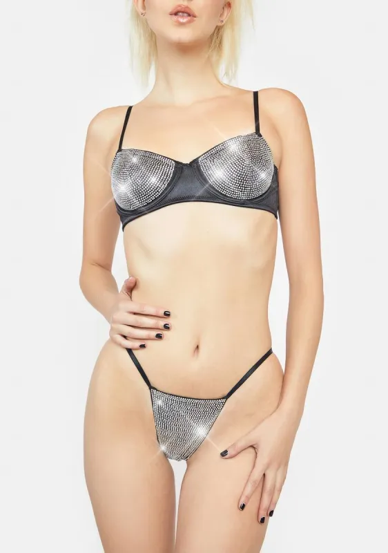 Cash Anthem Rhinestone Lingerie Set sold by Dolls Kill