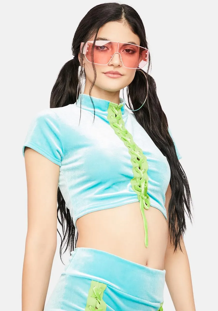 Sky Modern Angel Velour Crop Top sold by Dolls Kill product image thumbnail 2