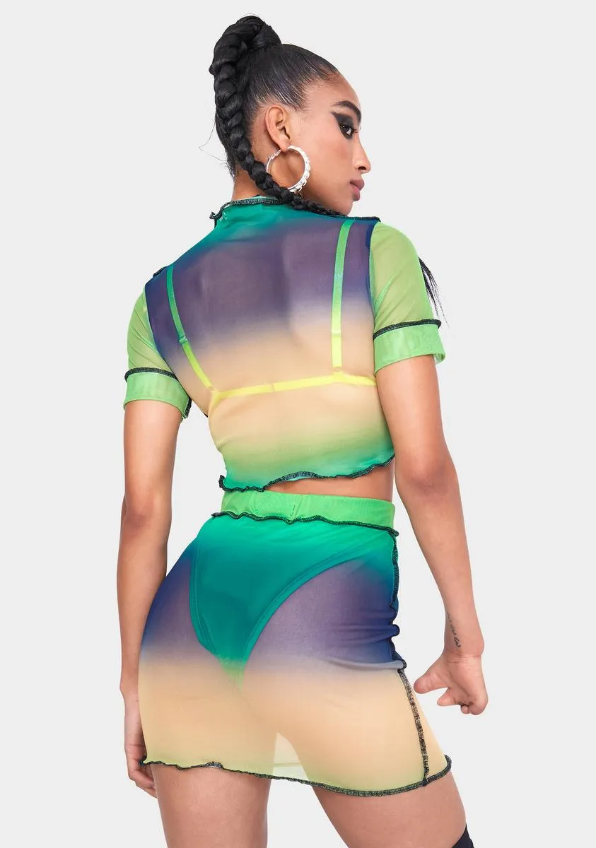 Emerald Attention Needed Mini Skirt Set sold by Dolls Kill product image thumbnail 4