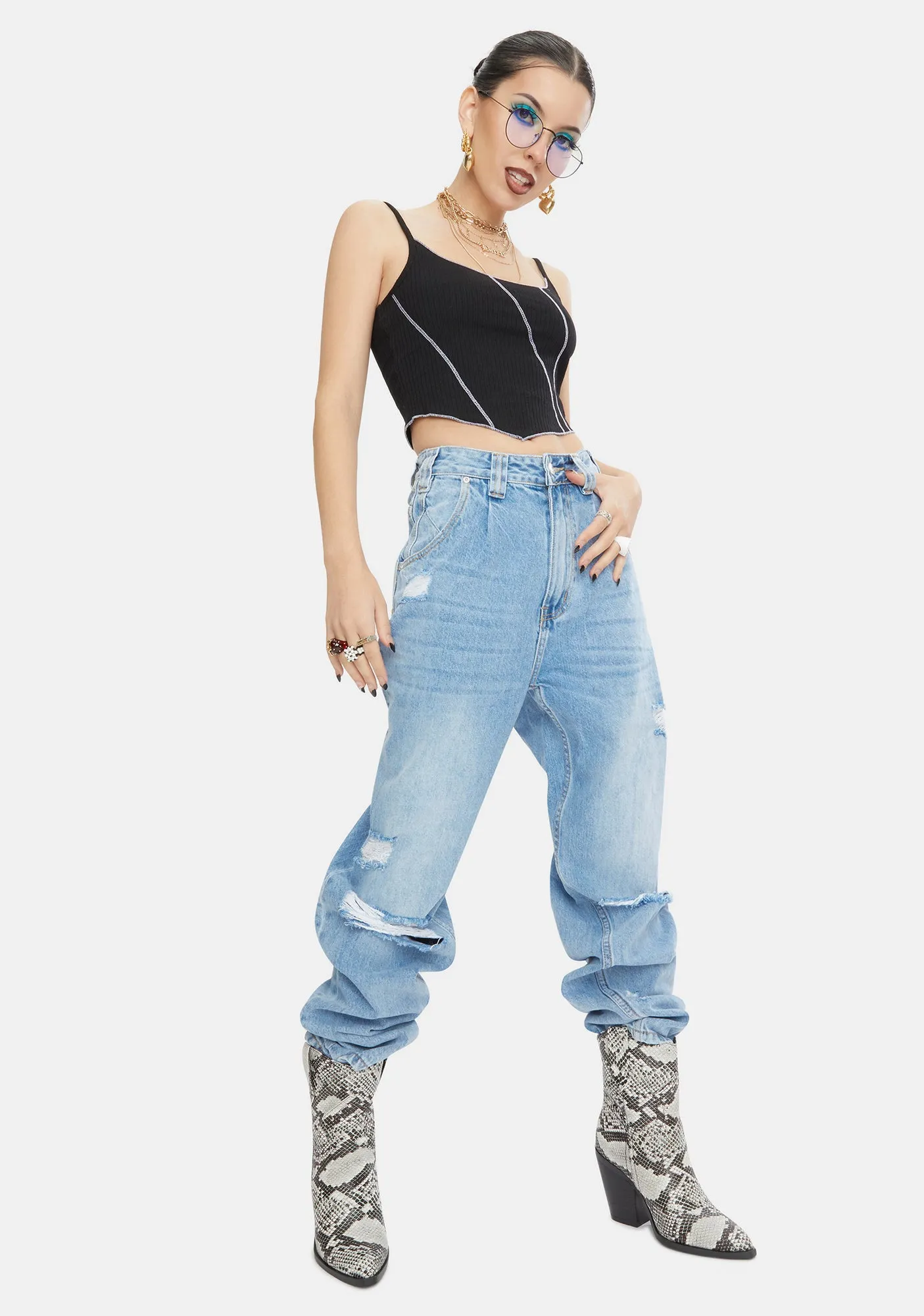 Indigo Raider Big N Baggy Jeans sold by Dolls Kill product image thumbnail 2