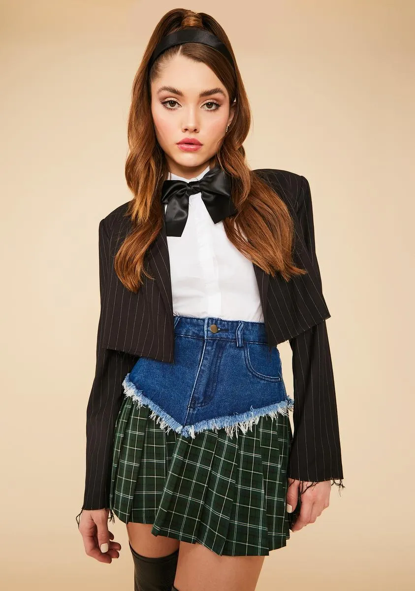 Ivy Barbed Wire Babe Plaid Paneled Skirt sold by Dolls Kill product image thumbnail 2