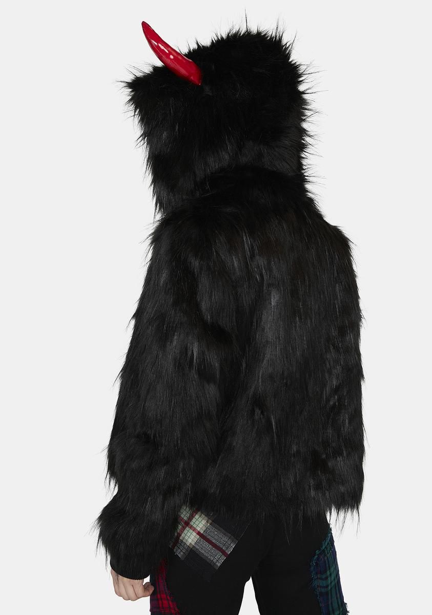 Fear The Reaper Faux Fur Jacket sold by Dolls Kill product image thumbnail 4