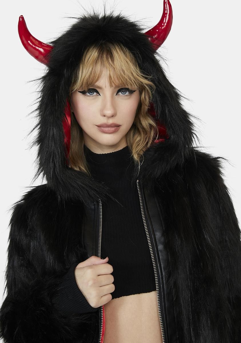 Fear The Reaper Faux Fur Jacket sold by Dolls Kill
