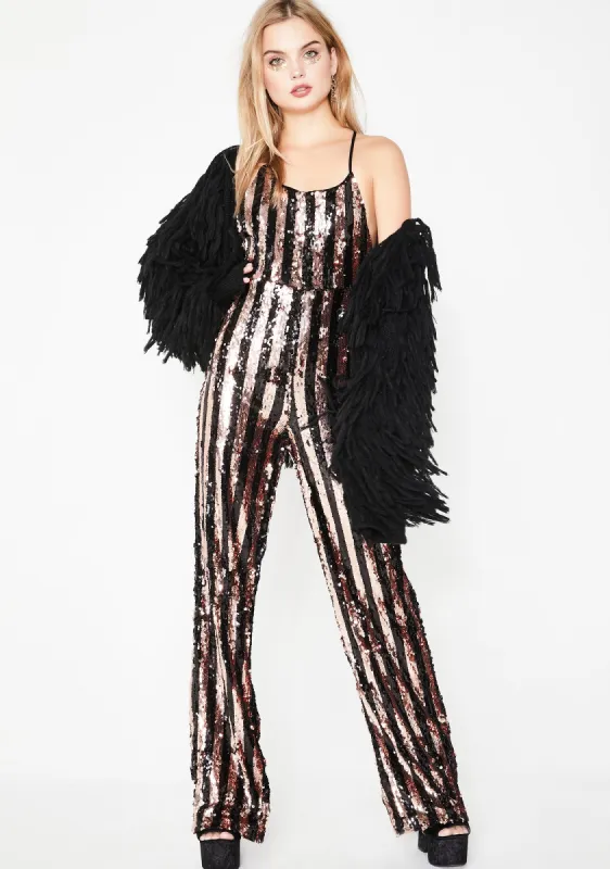 Swanky Attitude Sequin Jumpsuit sold by Dolls Kill