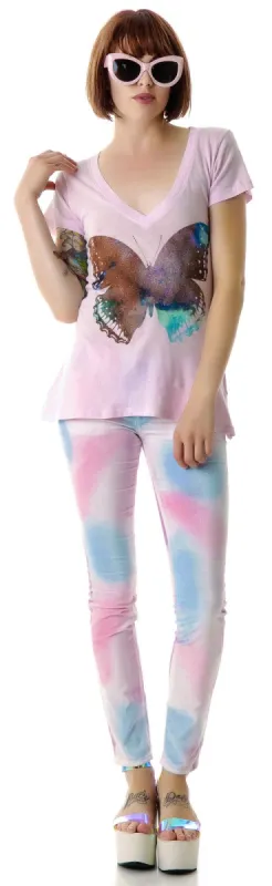 Galaxy Butterfly Classic V-Neck made by Dolls Kill
