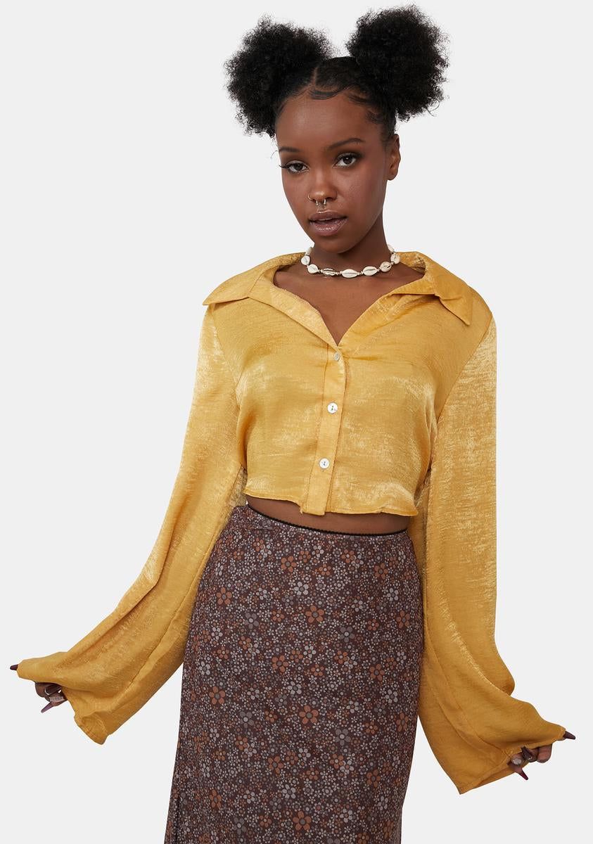 Dance To Dance Satin Crop Top sold by Dolls Kill