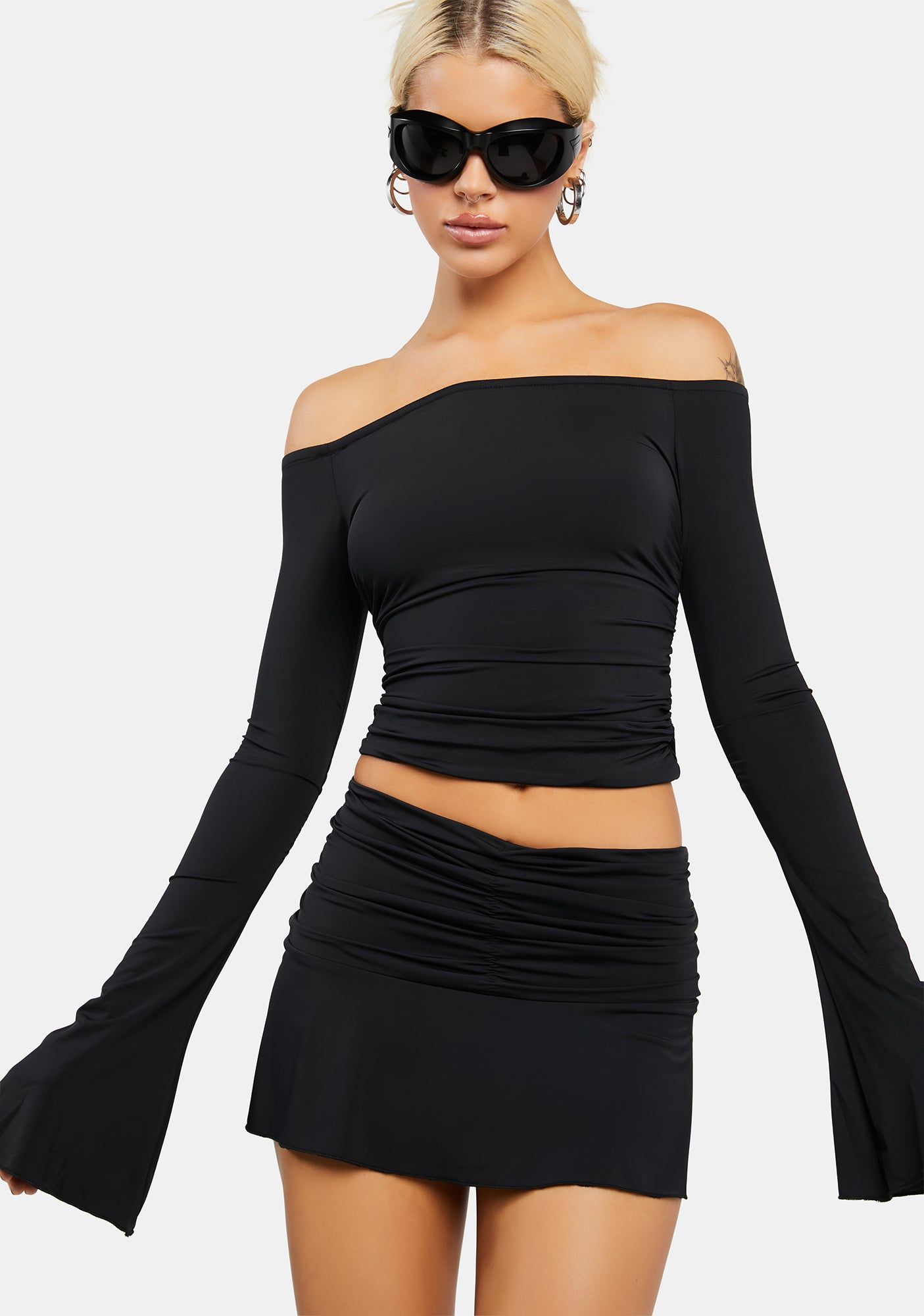 Corey Low-Rise Gathered Mini Skirt sold by Dolls Kill product image thumbnail 2