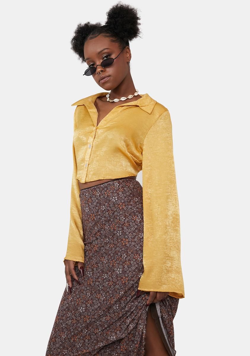 Dance To Dance Satin Crop Top sold by Dolls Kill product image thumbnail 2