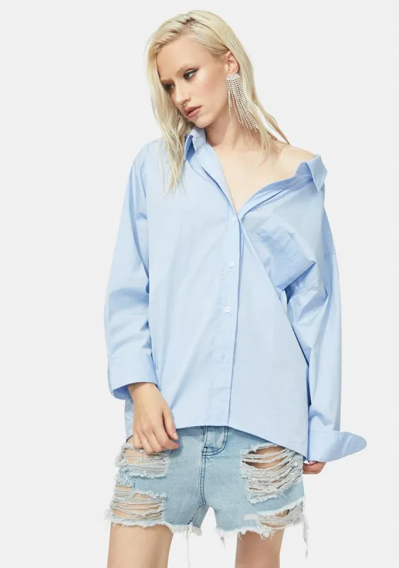 Know Your Worth Button Up Dress Shirt sold by Dolls Kill