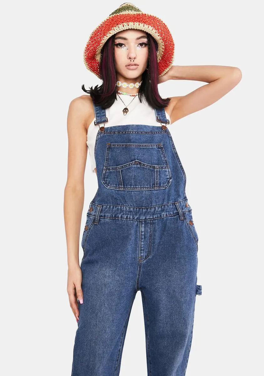 Influential Muse Denim Overalls sold by Dolls Kill