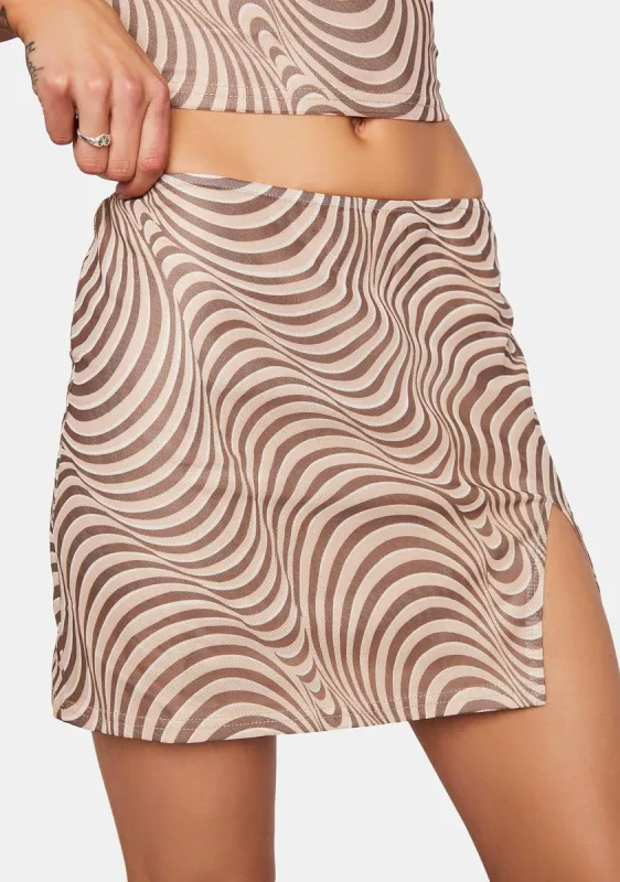 Swirl Print Mesh Mini Skirt sold by Dolls Kill
