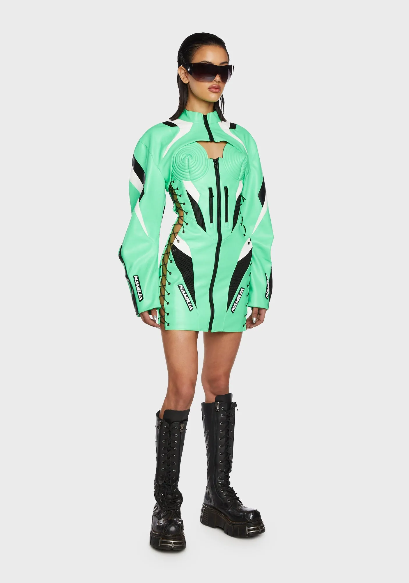 Moto Choker Jacket - Green sold by Dolls Kill product image thumbnail 5