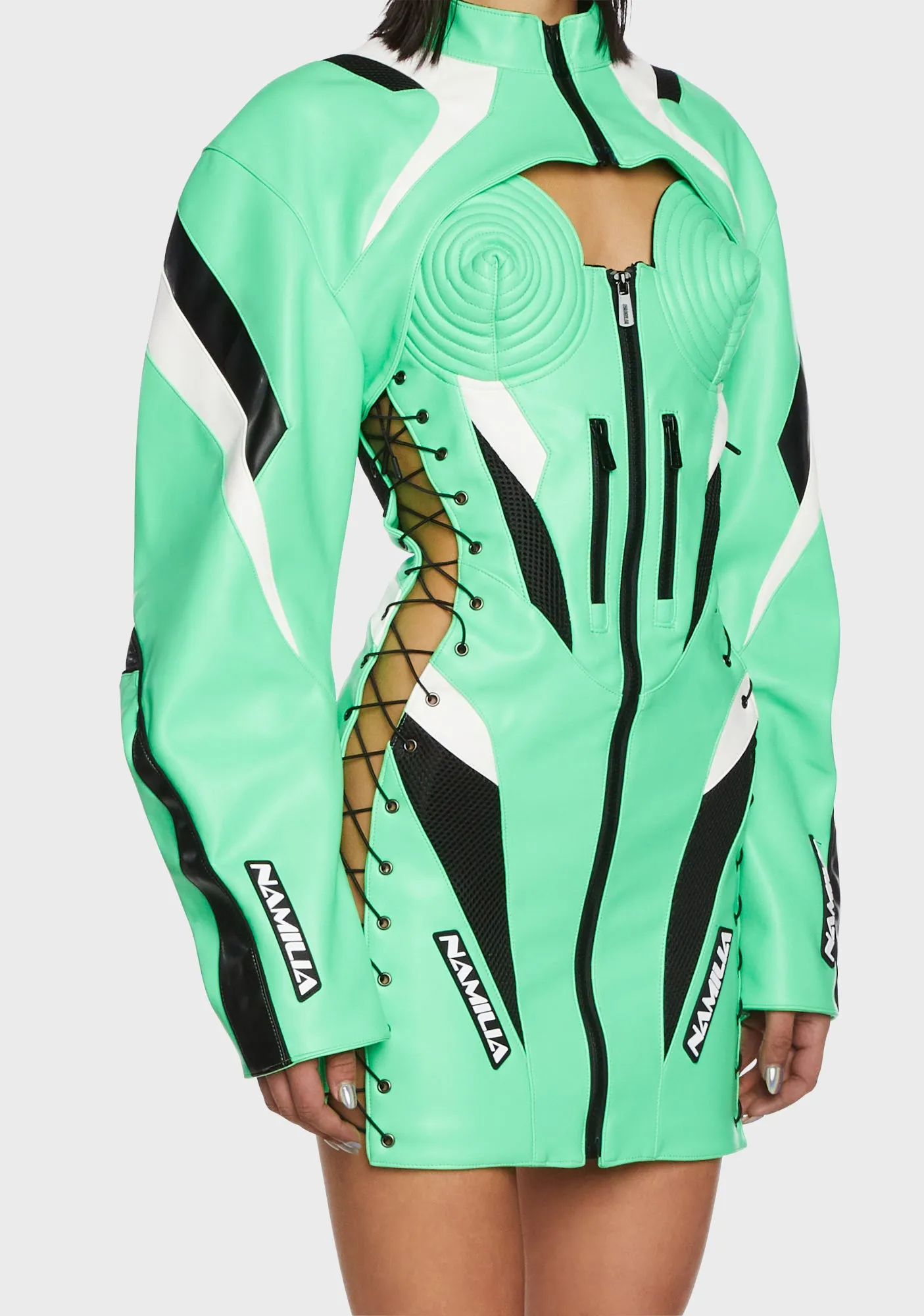 Moto Choker Jacket - Green sold by Dolls Kill product image thumbnail 2