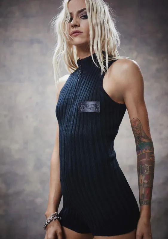 Filter Sleeveless Knit Romper sold by Dolls Kill