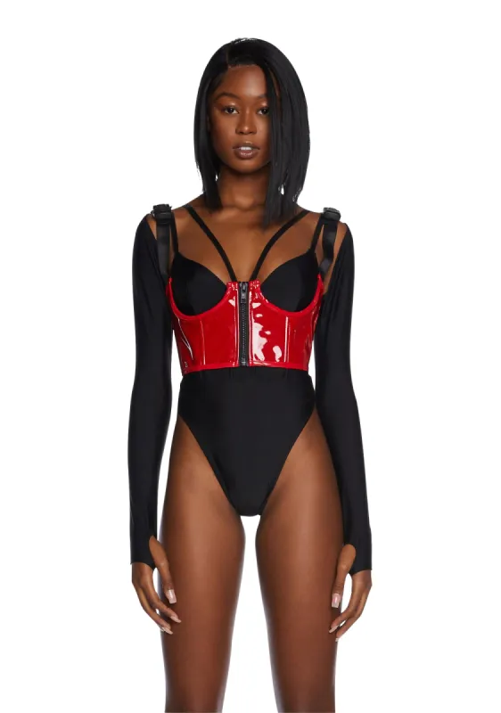 My Type Underbust Corset- Red sold by Dolls Kill