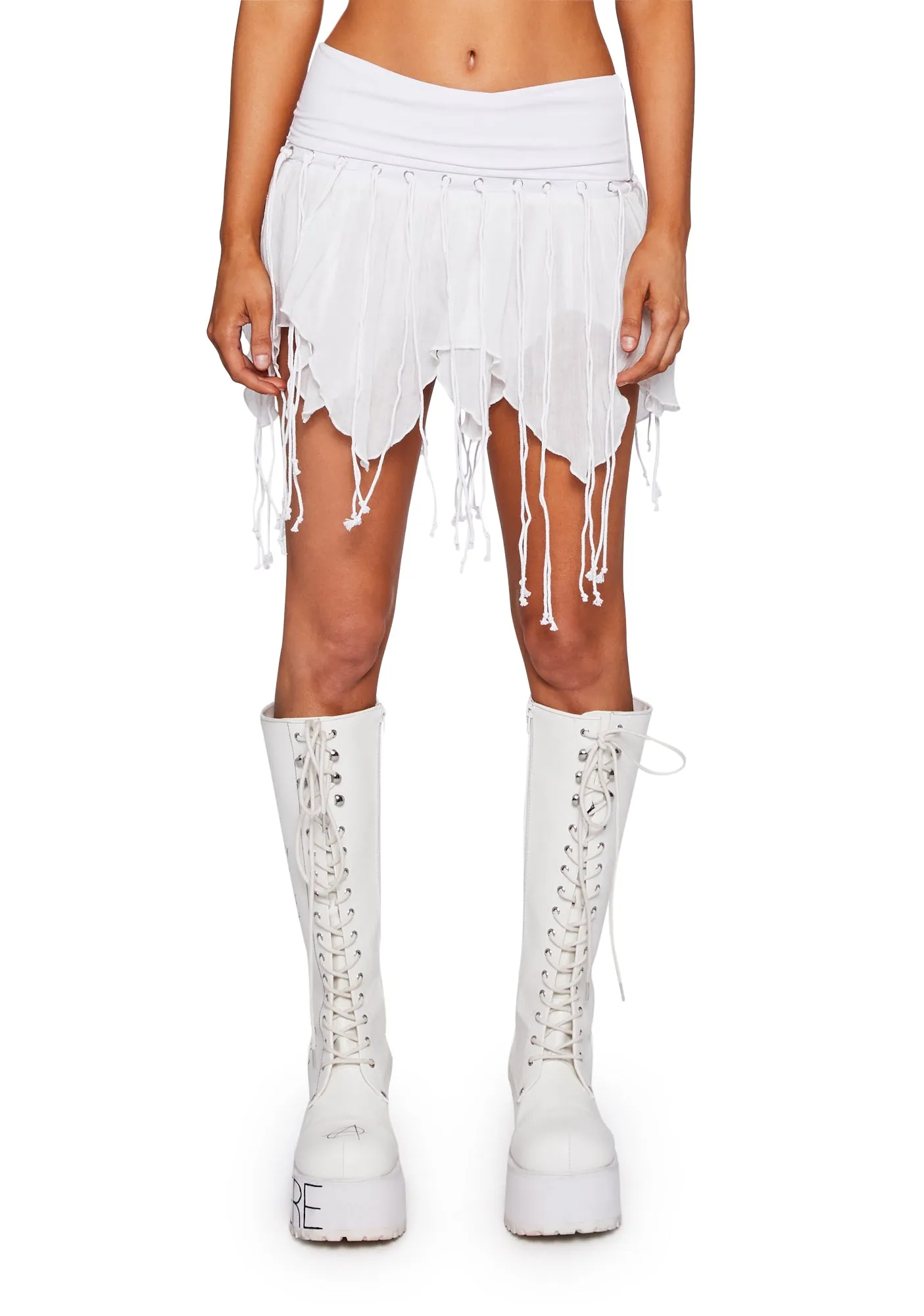 Just A Mirage Mini Skirt - White sold by Dolls Kill