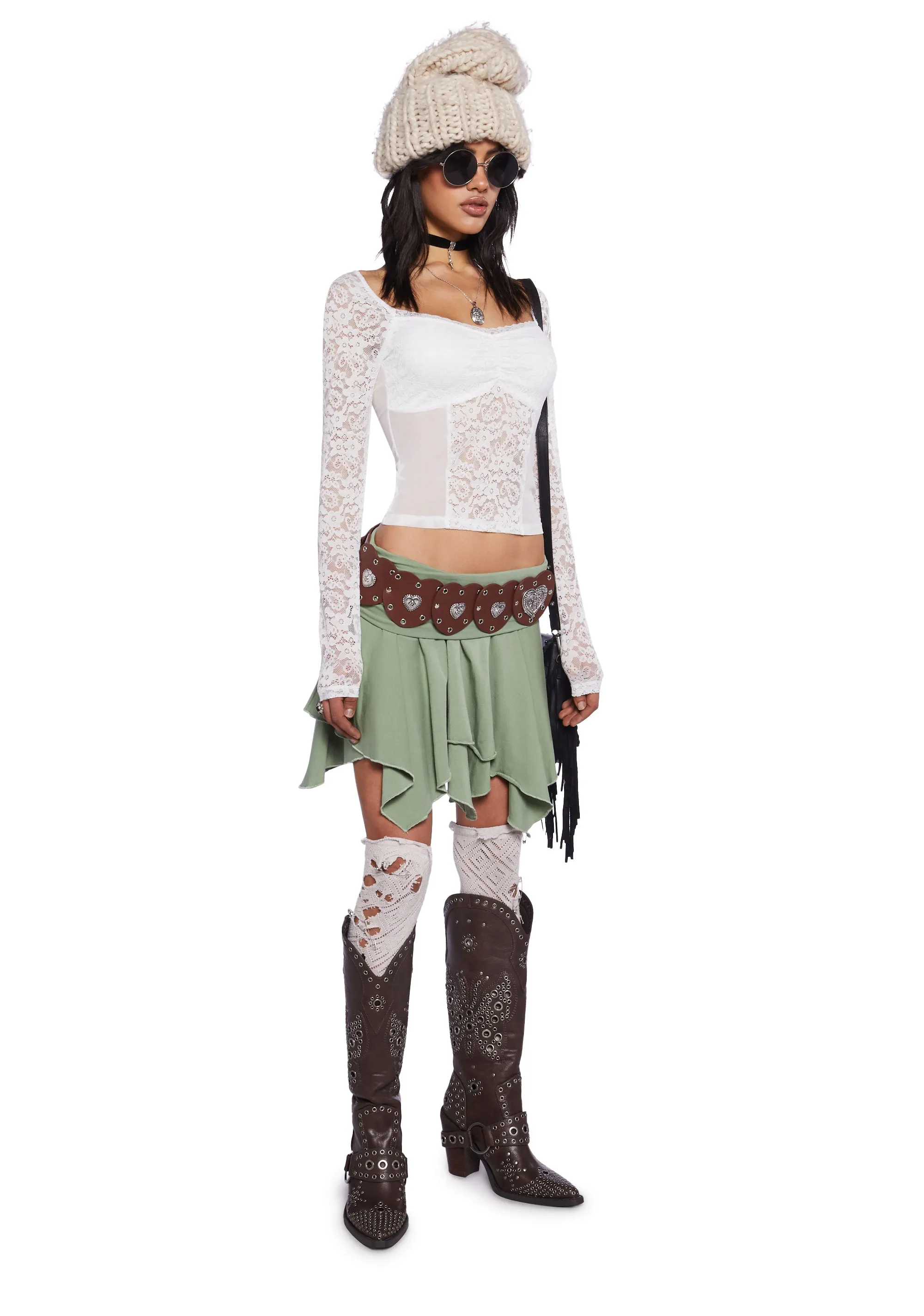 Winged Bliss Lace Top - White sold by Dolls Kill product image thumbnail 3