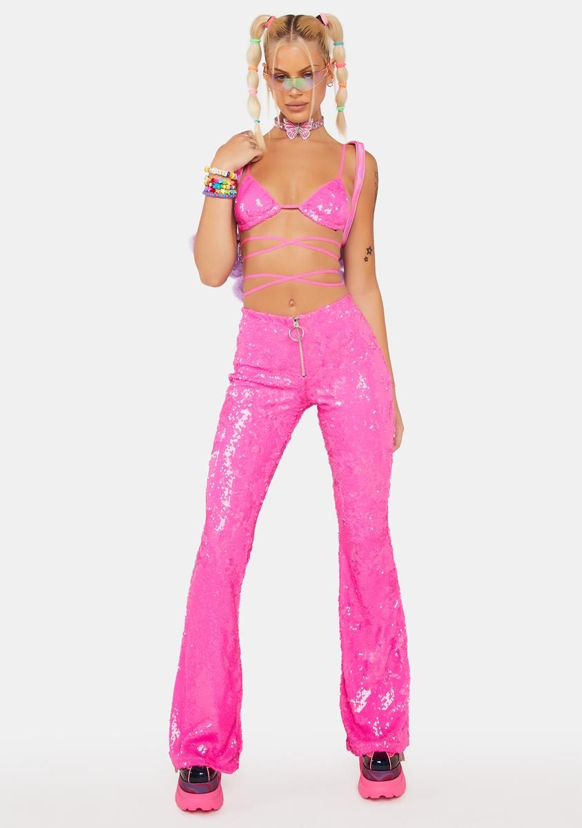 Sweet Infinity Dream Sequin Flares sold by Dolls Kill product image thumbnail 3