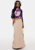 Aria Beige Cargo Maxi Skirt sold by Dolls Kill