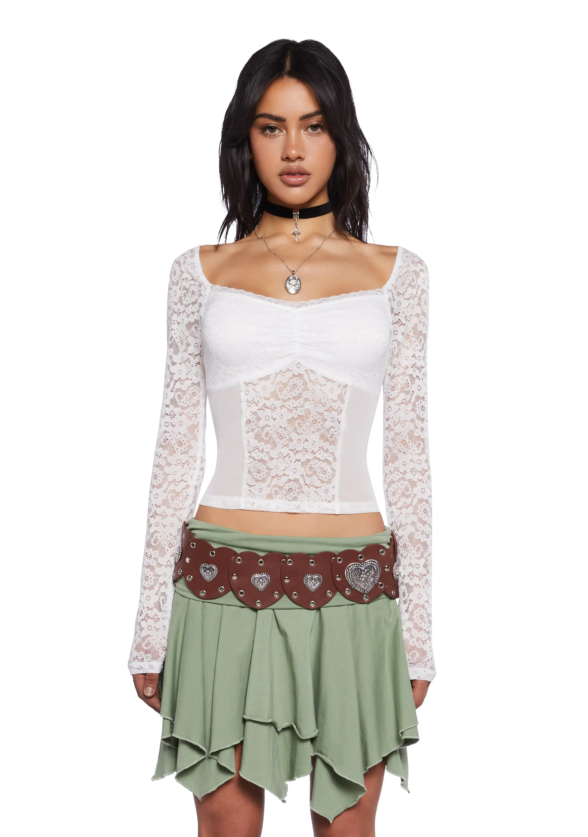 Winged Bliss Lace Top - White sold by Dolls Kill product image thumbnail 2
