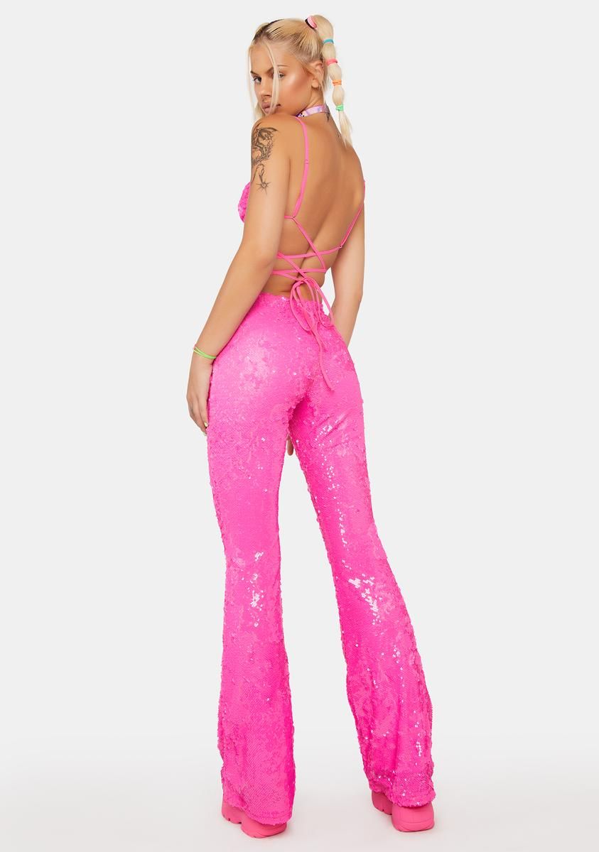 Sweet Infinity Dream Sequin Flares sold by Dolls Kill product image thumbnail 4