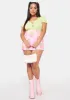 Plus Flora Forever Lace Up Crop Top sold by Dolls Kill