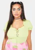 Plus Flora Forever Lace Up Crop Top sold by Dolls Kill