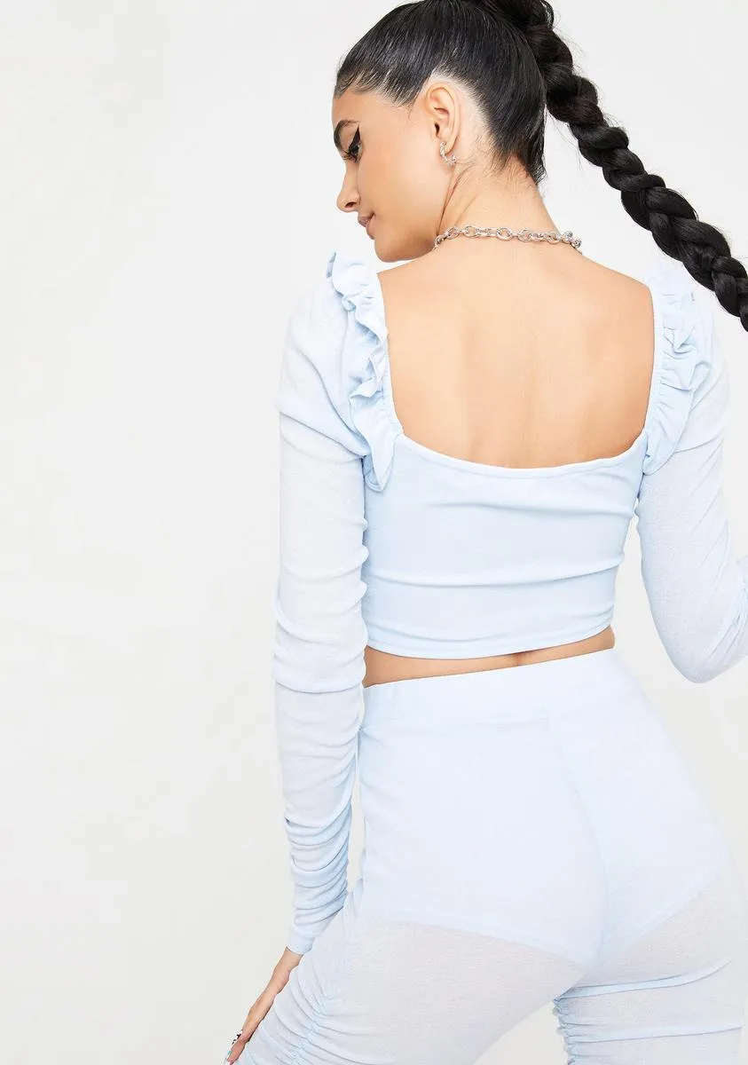 Sky Be My Wifey Ruched Crop Top sold by Dolls Kill product image thumbnail 4