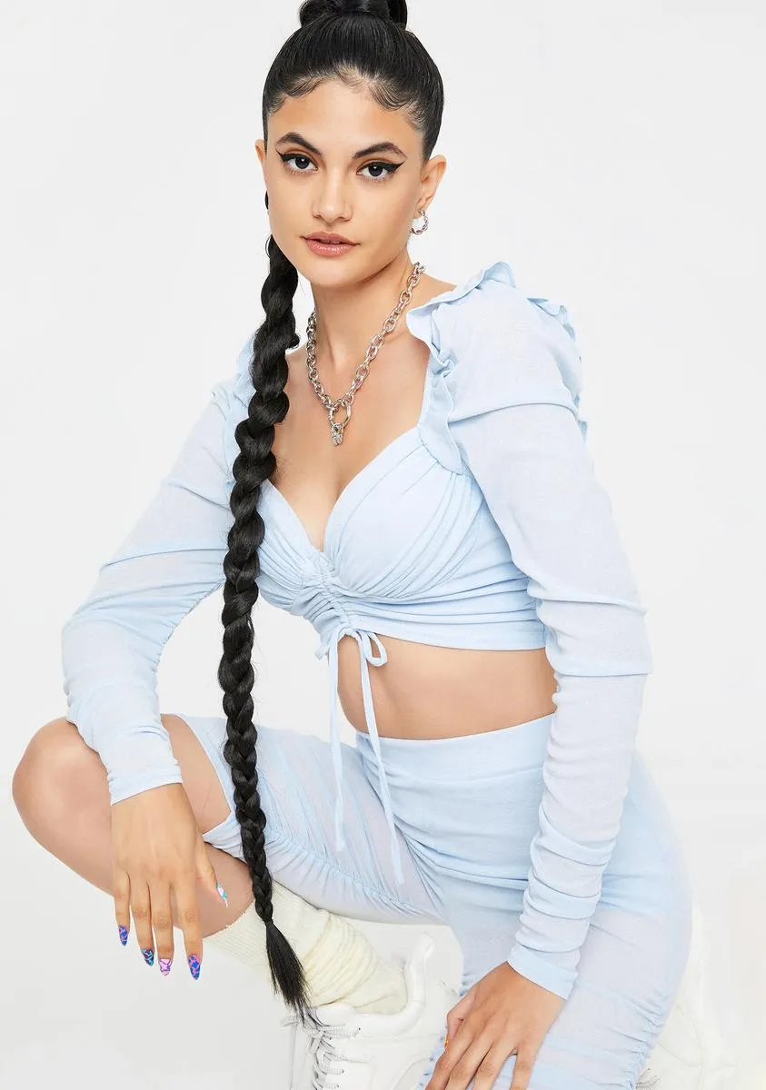 Sky Be My Wifey Ruched Crop Top sold by Dolls Kill product image thumbnail 2