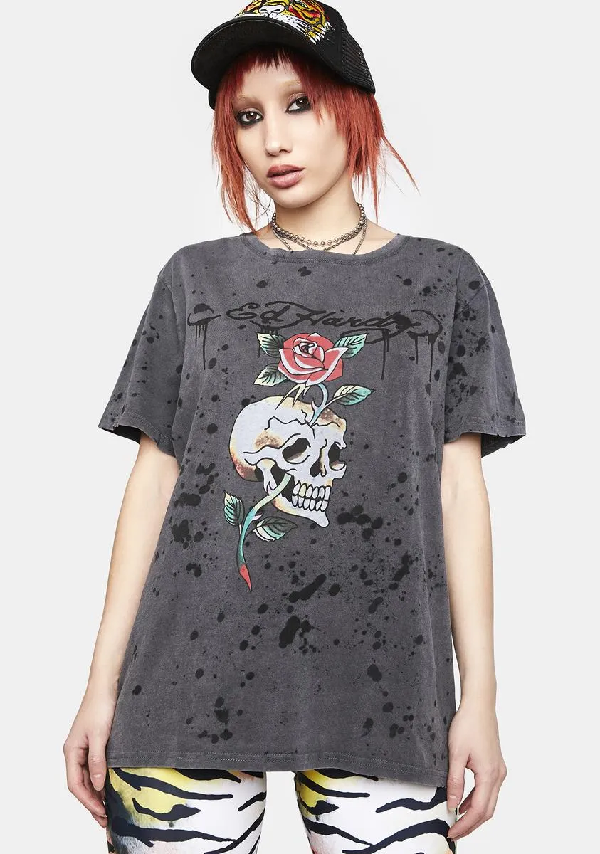 Charcoal Splatter Graphic Tee sold by Dolls Kill