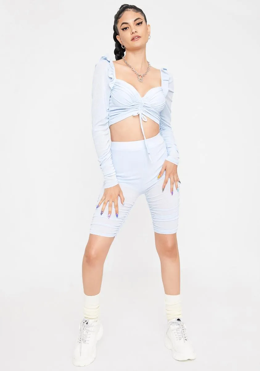 Sky Be My Wifey Ruched Crop Top sold by Dolls Kill product image thumbnail 3