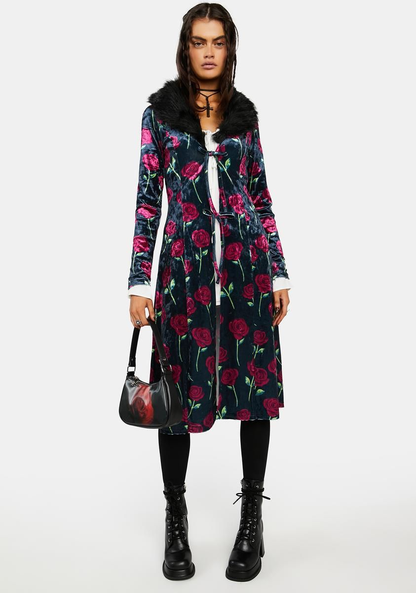 Bouquet Of Thorns Velour Duster sold by Dolls Kill product image thumbnail 3