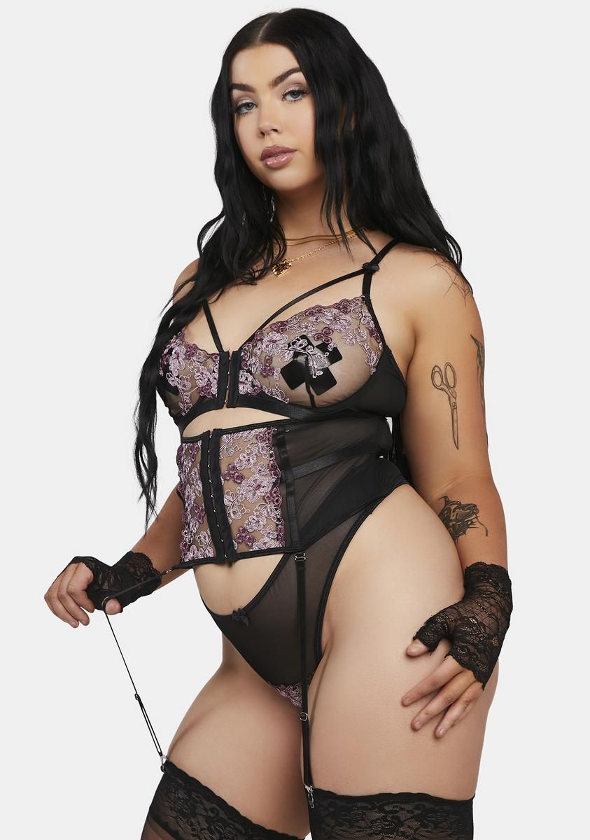 Plus Sultry Charmer 3-Piece Floral Set sold by Dolls Kill product image thumbnail 4