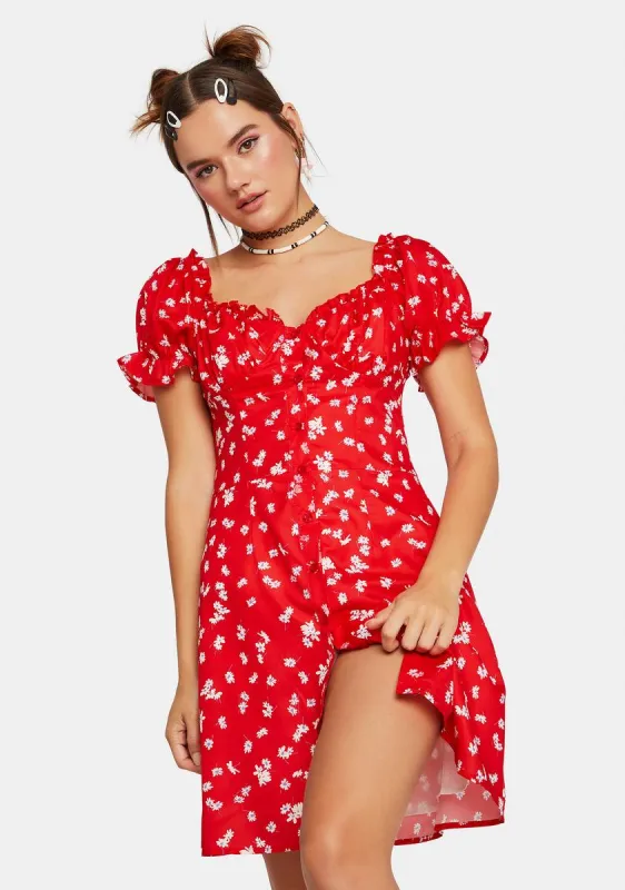 Cherry Simple Breeze Floral Mini Dress sold by Dolls Kill