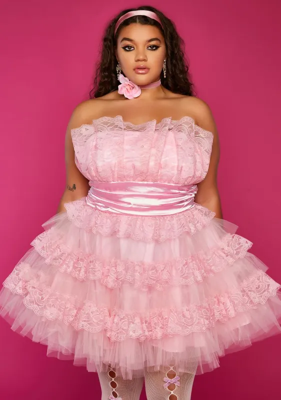 Plus Frost Yourself Tulle Mini Dress sold by Dolls Kill