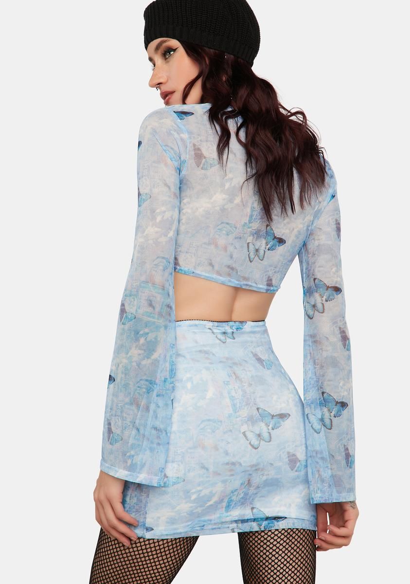 Mesh Butterfly Crop Top sold by Dolls Kill product image thumbnail 4