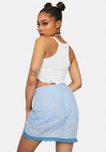 Royal Dream Team Gingham Mini Skirt sold by Dolls Kill