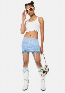 Royal Dream Team Gingham Mini Skirt sold by Dolls Kill