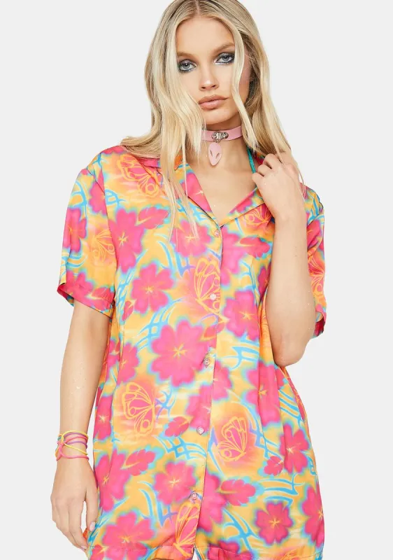 Island Time Button Up Shirt sold by Dolls Kill
