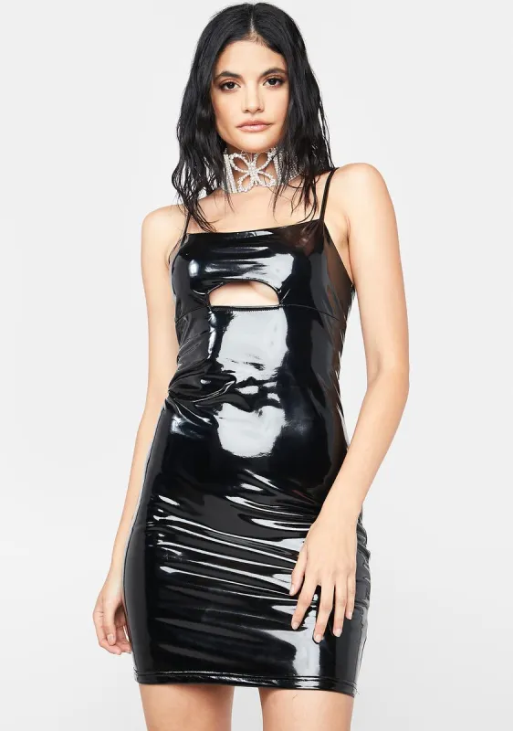 Night Goddess Within Vinyl Mini Dress sold by Dolls Kill