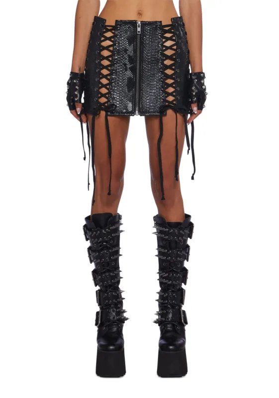 Deadly Dose Snakeskin Skirt sold by Dolls Kill