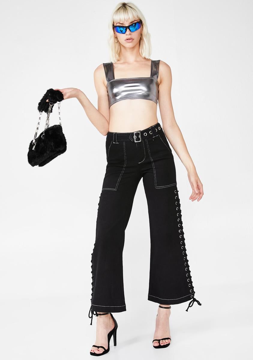 Katie Metallic Crop Top sold by Dolls Kill product image thumbnail 3