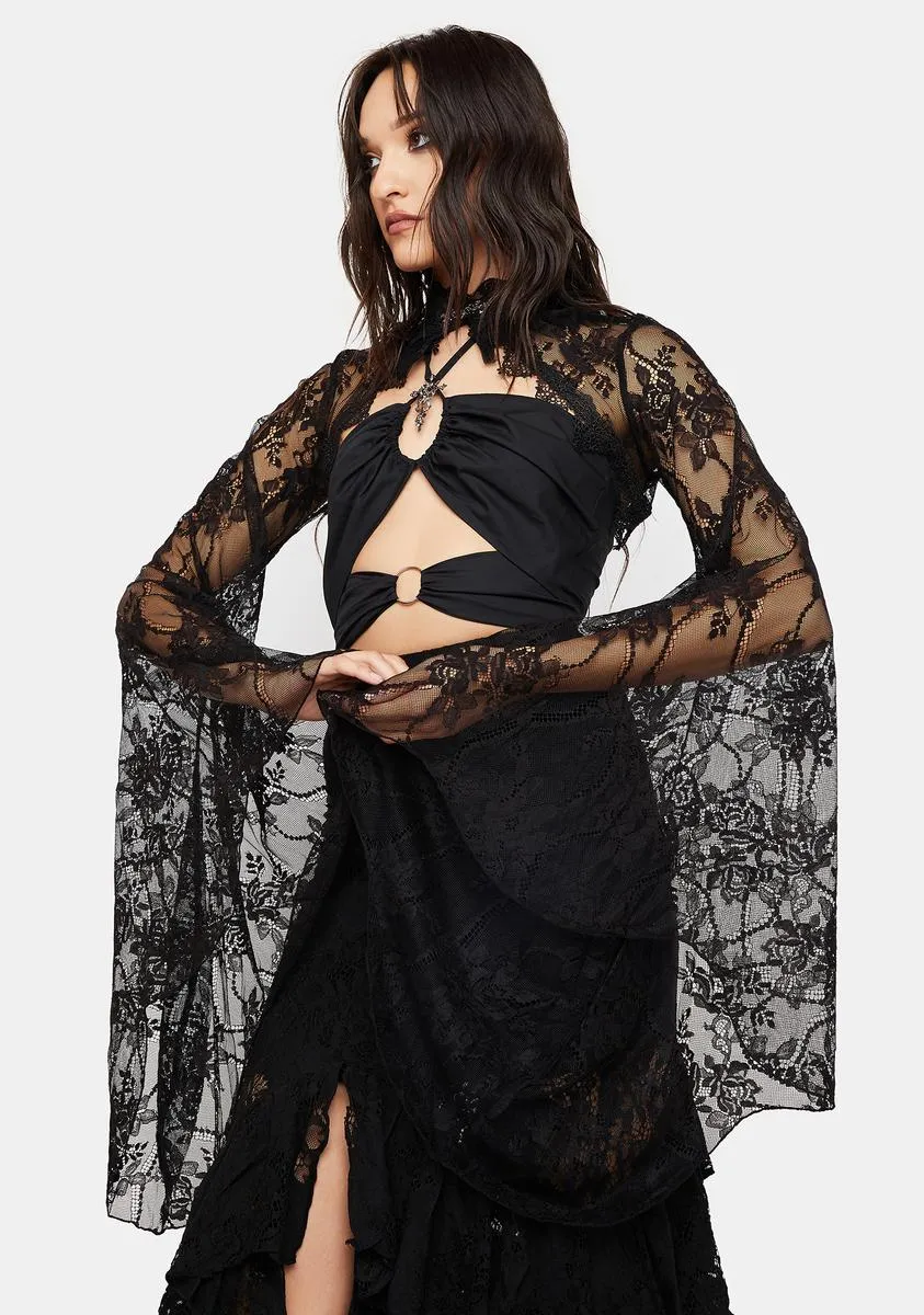 Gothic Sexy Lace Bell Sleeve Shrug sold by Dolls Kill product image thumbnail 2