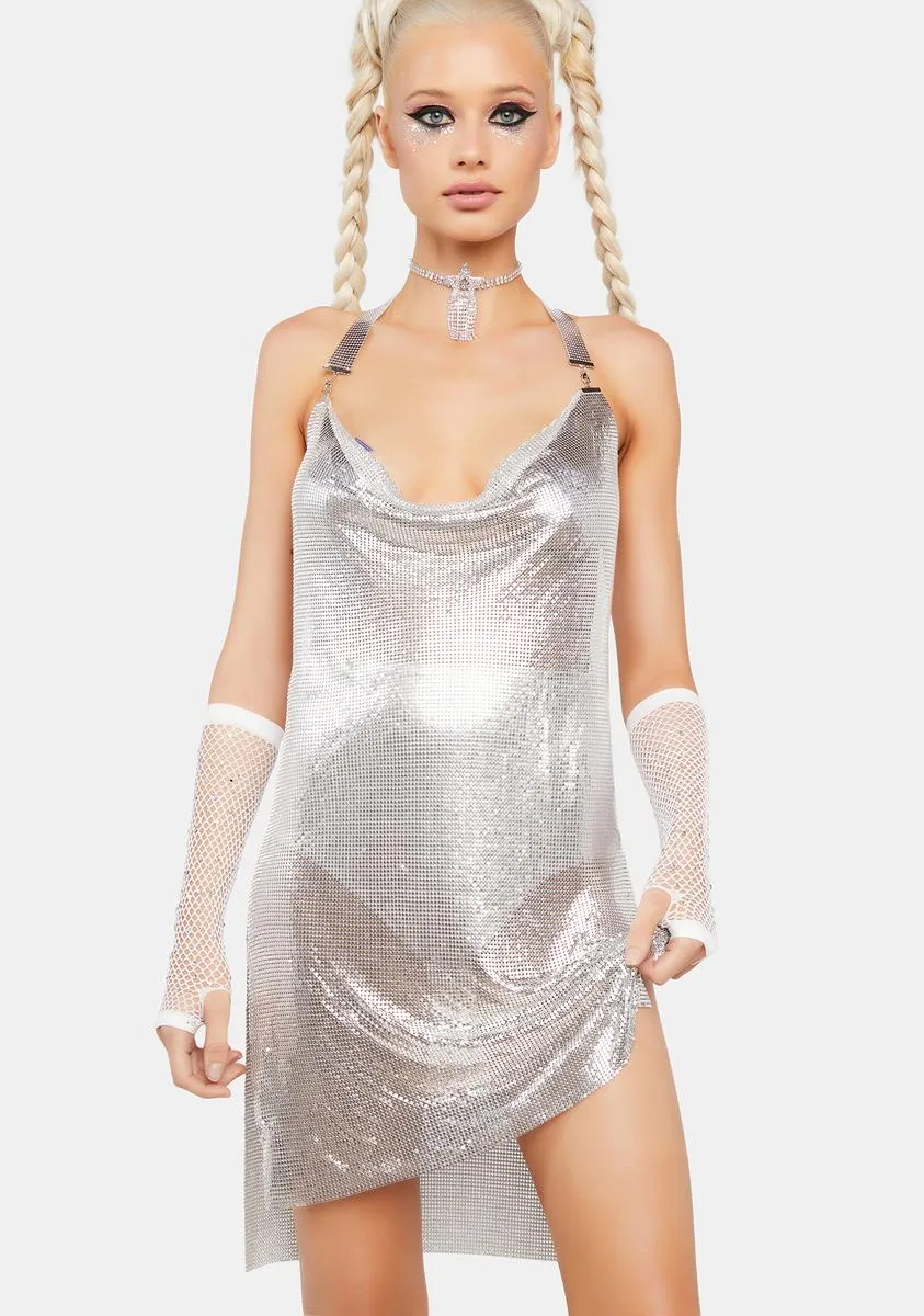 Chrome Club Hopper Chainmail Dress sold by Dolls Kill