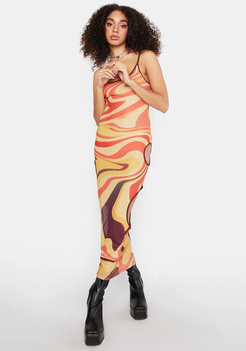 Forward It Swirl Maxi Dress sold by Dolls Kill