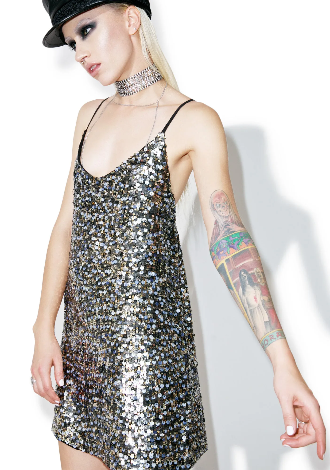 Multi Sequin Slip Dress sold by Dolls Kill product image thumbnail 5